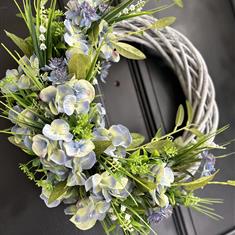 Luxury Faux door wreath (The Blue Sky Welcome) 